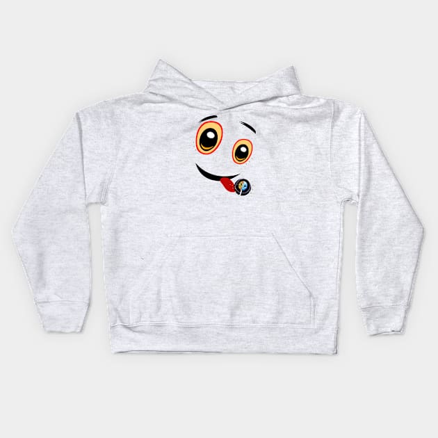 Happy Face Lollipop Star Kids Hoodie by Angelic Gangster